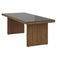Mesa de juntas para oficina IMPORTANT con cubierta de vidrio