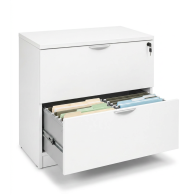Archivero Horizontal Ejecutivo Blanco 2 Gavetas con Cerradura