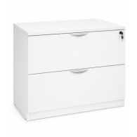 Archivero Horizontal Ejecutivo Blanco 2 Gavetas con Cerradura