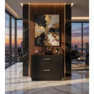 Archivero Ejecutivo Elite File 2 | Archivero Horizontal para Oficina con 2 Gavetas y Cerradura