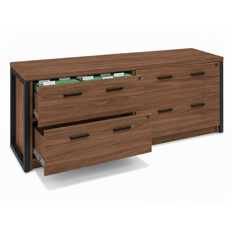 Archivero Ejecutivo Horizon Wood 4 | Credenza para Oficina con 4 Gavetas y Cerradura