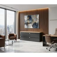 Archivero Metálico Horizontal Titan File 4 | Archivero para Oficina de 4 Gavetas con Cerradura
