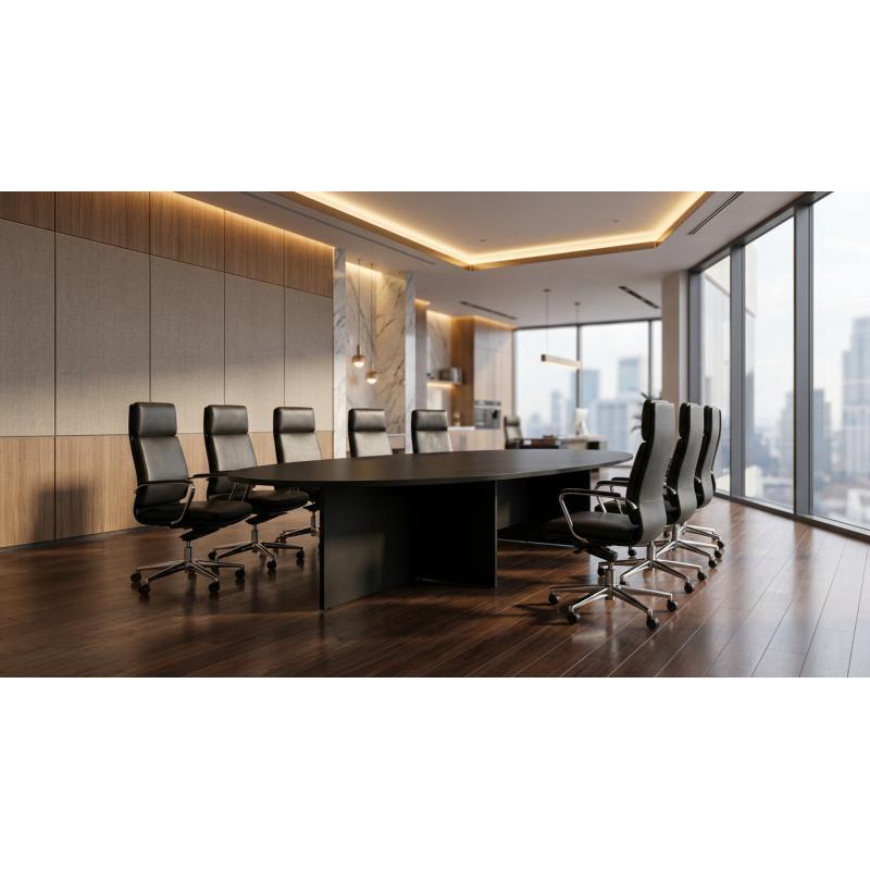 Mesa de Juntas Élite Oval Black