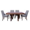 Comedor Margot de Madera para 6 personas Rectangular Mesa y Sillas de Tela color Gris